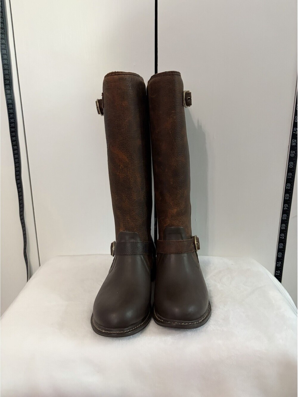 Bogs McKenna Womens Size 9 Brown Leather Tall Knee High Buckle Boots Euro 40